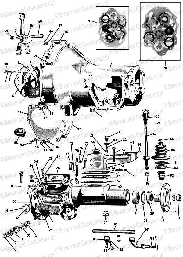 Image for Gearbox fittings. Remote Control. Gear lever & Fittings