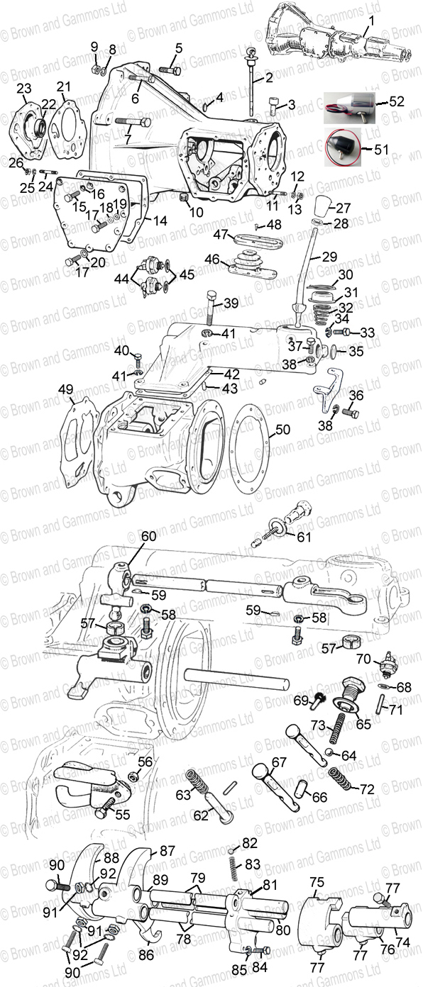 Image for Gearbox & Selectors 3 Synchro with Overdrive