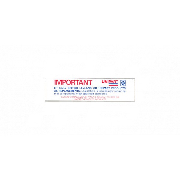 Image for REPLACEMENT PARTS LABEL