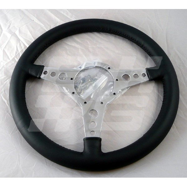 Image for STEERING WHEEL 15 INCH FLAT POLISHED LEATHER